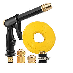 Mua Bộ dây và vòi xịt rửa xe tưới cây tăng áp thông minh 810-2621-1 (dây vàng dẹt-cút nối đồng)