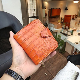 Ví nữ mini Da bụng cá sấu Vàng bò dễ sử dụng!