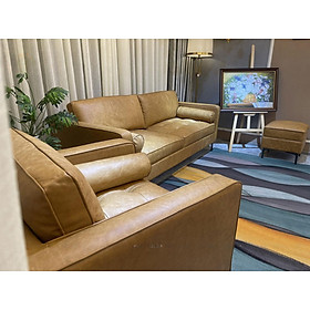 Mua Combo ghế sofa băng da bò Italy Juno sofa màu vàng SFBCT07 2m hàng cao cấp chuẩn da bò nhập khẩu Ý
