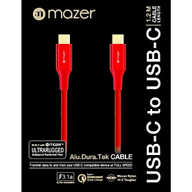 Dây Cáp Mazer ALU.DURA.TEK USB-C to C Cable 3.1A (1.2m) - hàng chính hãng