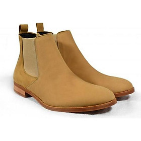 Giày Chelsea Boot Tathanium Nam Màu Vàng Nghệ Da Nubuck TFTNN8812