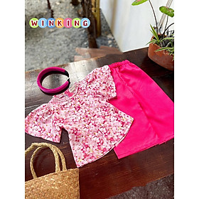 Bộ bà ba cho bé gái hoa đi chơi biểu diễn đẹp từ 12-40kg chất lụa mềm mát (không kèm cài)