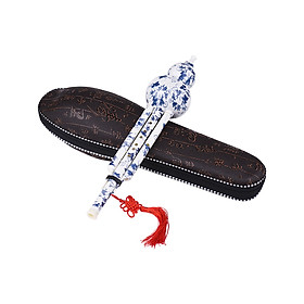 C-Key Hulusi Cucurbit Flute Bottle Gourd Silk Chinese Traditional Instrument Resin Material with Chinese Knot Carry Case