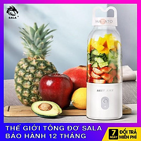 Máy xay sinh tố cầm tay mini JUICE MEET 4 lưỡi thép không gỉ