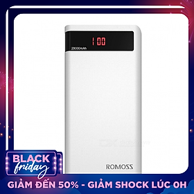 Pin sạc dự phòng cao cấp Romoss Sense 6P 20000mAh (Trắng) - Hàng nhập khẩu