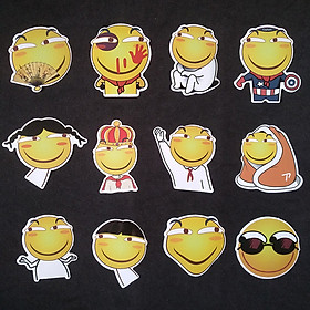 Bộ Sticker dán cao cấp chủ đề MẶT CƯỜI EMOJI - Dùng dán Xe, dán mũ bảo hiểm, dán Laptop...