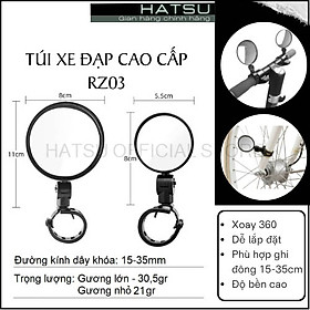 Gương xe đạp chiếu hậu tròn dành cho Xe Đạp Thể Thao Địa Hình Xoay 360 Độ Giúp Đạp Xe An Toàn - 1 căp - Size lớnnhỏ lựa chọn - 8cm