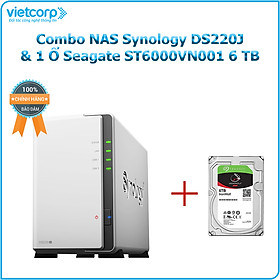 Mua Combo Thiết bị lưu trữ NAS Synology DS220J và 1 Ổ cứng Seagate ST6000VN001 6 TB - Hàng Chính Hãng