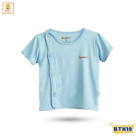 Áo sơ sinh cho bé Babiboo áo ngắn tay cổ bác sĩ vải Viscose mềm mịn mát BTK19