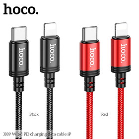 Cáp sạc nhanh PD 20W Type-C to Ln Hoco X89 dài 1m dùng cho iphone 7/8/x/11/12/13 - Hàng Chính Hãng