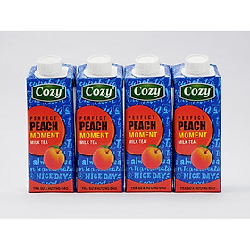 Trà sữa Cozy Moment đào 225ML Lốc 4 hộp