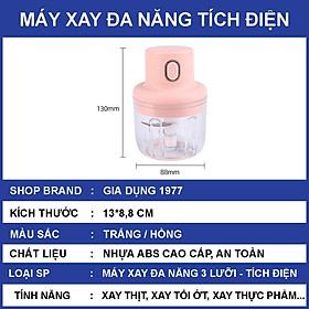 Mua Máy xay tỏi ớt cầm tay mini cao cấp dung tích 250ML  Máy xay hạt khô  xay thịt đa năng lưỡi bằng thép không gỉ