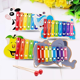ĐÀN GÕ 8 THANH ĐỘNG VẬT NGỘ NGHĨNH- Đồ chơi gỗ cho bé 1 tuổi phát triển thính giác