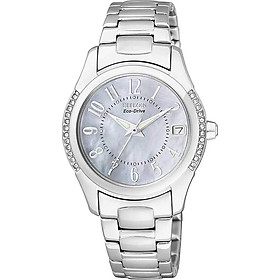 Đồng Hồ Citizen Nữ Đính Đá Swarovski Dây Kim Loại Máy Eco-Drive EO1041-54D - Mặt Xà Cừ (31.5mm)