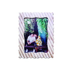 Khung hình giấy Fairy Corner hoạ tiết sọc nâu kích thước 13×18 (dạng đứng để bàn)