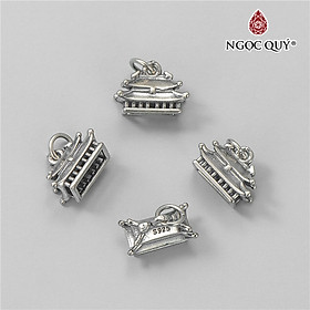 Charm bạc treo hình ngôi chùa - Ngọc Quý Gemstones