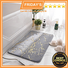 Thảm Chùi Chân, Lau Chân Siêu Hút Nước, Mạ Vàng Sang Trọng, Chống Trượt, An Toàn Khi Sử Dụng - XÁM - 50x80cm