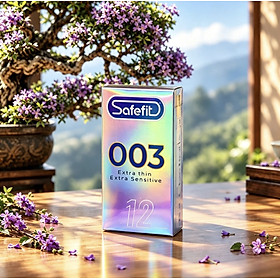 Bao Cao Su Safefit 003 Siêu Mỏng- Hộp 12 Cái - Extra Thin, Extra Sensitive, Cảm Giác Thật