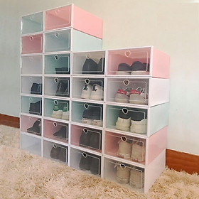 Mua Combo 10 Hộp Đựng Giày Phối Màu  Hop Dung Giay Nắp Nhựa Cứng Lắp Ráp Thông Minh - Size Lớn