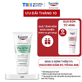 Sữa rửa mặt dạng bọt sạch sâu cho da nhờn Eucerin Pro Acne Cleansing Foam 50g