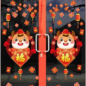 Mua Decal trang trí Tết - Chữ Phúc và cành mai