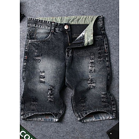 Quần short jean nam đen bạc Q415 Muidoi