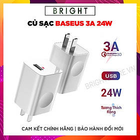 Hình ảnh Củ Sạc Nhanh Baseus Công Suất 24W, 3A, Qualcomm QC3.0 - Hàng Chính Hãng