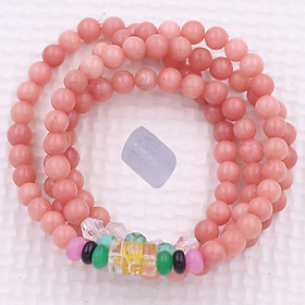 Bộ Vòng Chuỗi, Tràng Hạt 108 Hạt 6 Ly Đá Thạch Anh Hồng Đào Charm Lục Tự Chân Ngôn - Tràng Chuỗi Niệm Phật - An Yên - Thịnh Vượng - May Mắn - Tài Lộc