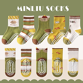 Set 5 Đôi Tất Chống Trơn MINLIU Cho Bé Trai Và Bé Gái