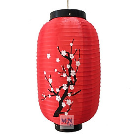 Mua Đèn lồng đỏ hoa mai trang trí Tết - đèn lồng vải kiểu Nhật
