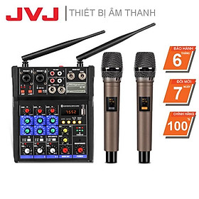 Bộ Sound Card Micro Bluetooth Karaoke hỗ trợ livestream JVJ BT36 – Mixer kèm mic không dây Auto Tune chuyên nghiệp - Hàng chính hãng