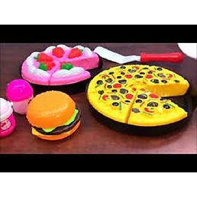 Đồ chơi mô hình cắt bánh pizza bằng nhựa giúp bé giải trí sau giở học