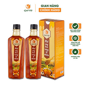 Mật ong nguyên chất hoa rừng tự nhiên Quê Việt (2 chai x 500ml -  1400g)