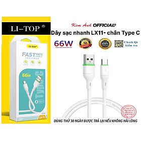 Mua Dây sạc nhanh LI-TOP LX11 chân Type C (hộp giấy) công suất 66W  Kim Ánh cho dùng thử 30 ngày  bảo hành hàng chính hãng