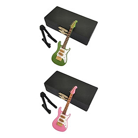 Guitar Model Ornaments with Stand and Case Pink