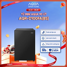 Tủ lạnh Aqua 90 lít AQR-D100FA(BS) - Freeship toàn quốc - Hàng chính hãng - Bảo hành 2 năm