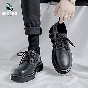 [Da Xịn Không Nhăn] Giày Martin boots phong cách của ANH ren-up (đế cao 4cm.)
