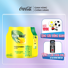 Lốc 6 Chai Trà FUZETEA+ Chanh Sả Chai 450ml/Chai Sale 25.10 Coca-Cola Official Store