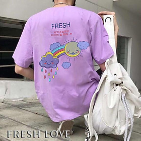Áo Thun Đôi Fresh SUNDAY   Tặng Kèm Gương Mini Siêu Xinh