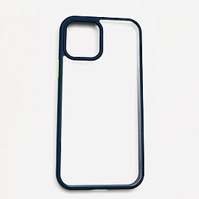 Ốp lưng cho iPhone 13 Pro Max hiệu Likgus Defend Glass Viền màu xanh blue (Trong suốt Không ố màu) - Hàng nhập khẩu