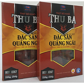 (100% Bò Thật), Combo 2 hộp khô bò Thu Ba 250gr ăn vặt đọc sách. Sản phẩm OCOP 4 sao Quảng Ngãi