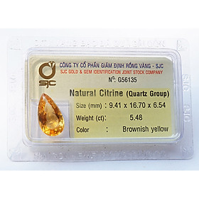 Mua Mặt đá thạch anh vàng citrine kiểm định tự nhiên mài giác giọt nước