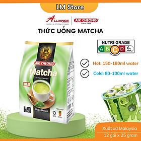 Hình ảnh Trà Sữa Vị Trà Xanh Aik Cheong Matcha Café Art (12 Gói x 25g)