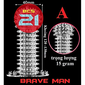 Bao Cao Su Brave Man Tăng Kích Thước Gân Gai Mẫu BCS21 R Gai A