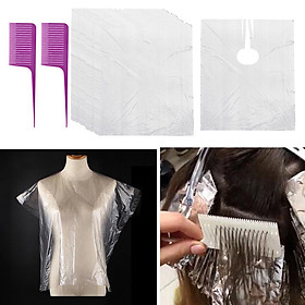 50x Disposable Hair Cutting Cape Gown Hairdresser Barber Shop Capes+2 Hair Comb