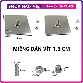 [INOX] Set 2 Miếng Dán Vít Kim Loại Dán Tường Không Cần Khoan