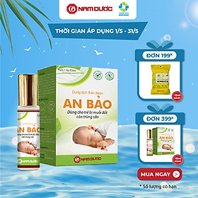 Dung dịch thảo dược An Bảo 12ml giúp hỗ trợ giảm sưng ngứa do muỗi đốt, côn trùng cắn cho bé, trẻ sơ sinh