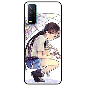 Ốp lưng dành cho Vivo Y20 - Y20s - Y12s mẫu Cô Gái Ngồi Cầm Dù