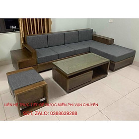 Mua Bộ bàn ghế phòng khách Sofa góc L gỗ sồi Nga BG228 - Có đệm