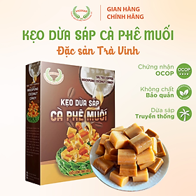 Kẹo dừa sáp VICOSAP vị cà phê muối kẹo mềm dẻo ít đường đặc sản Trà Vinh